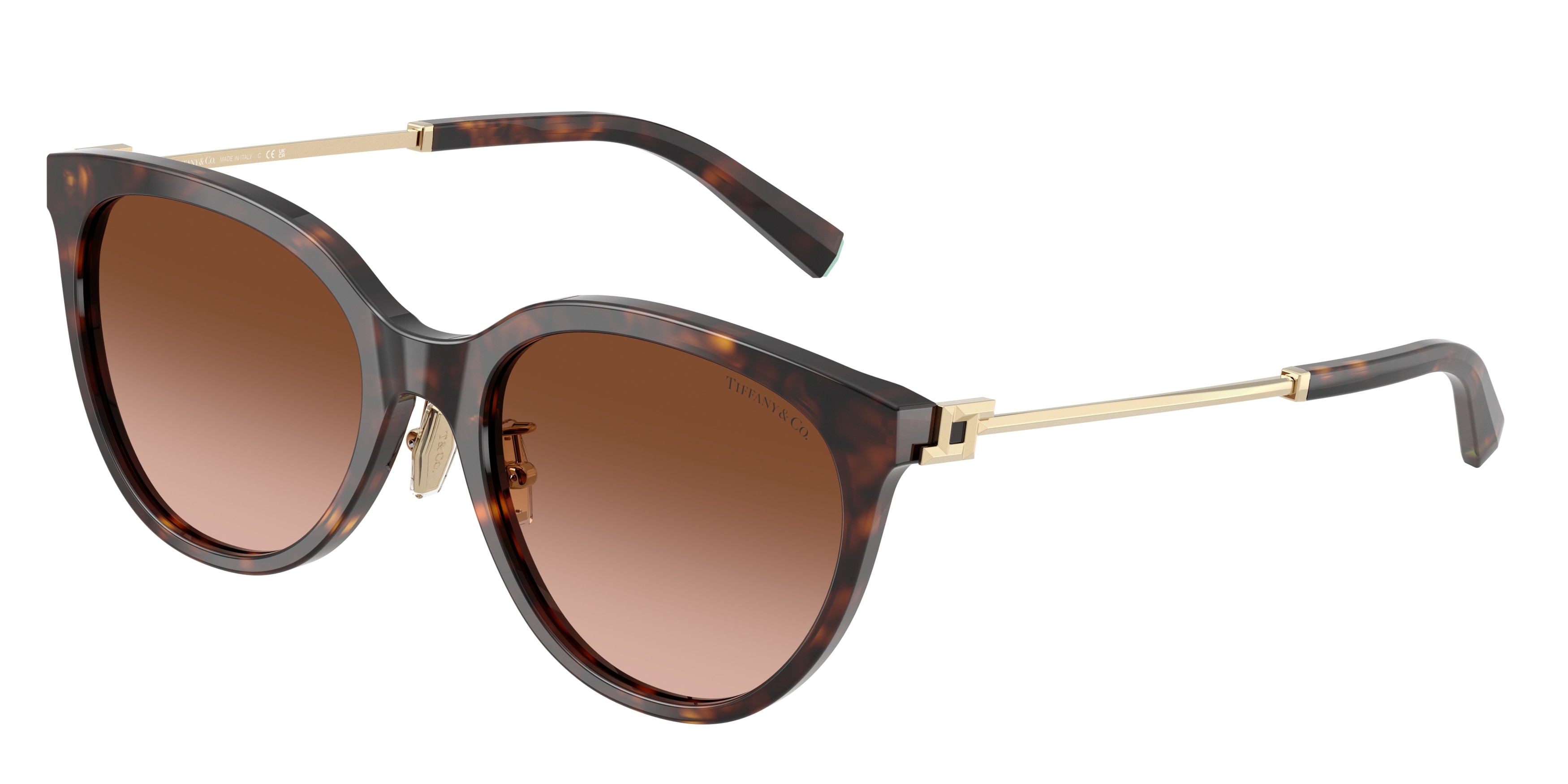 Tiffany Damen TF4243D 80153B Sonnenbrillen Acetat SchildkröTe Braun Rund Normal Schattiert-image